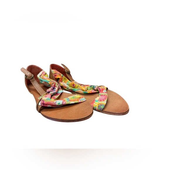 Desigual NWT Sussy Sandals Slip On Multi Colour Leather Fabric Size 40/9 - Picture 4 of 9
